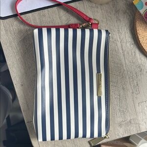 Tommy Hilfiger Blue and White Striped Clutch